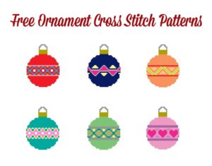 free cross stitch pattern mini christmas ornaments