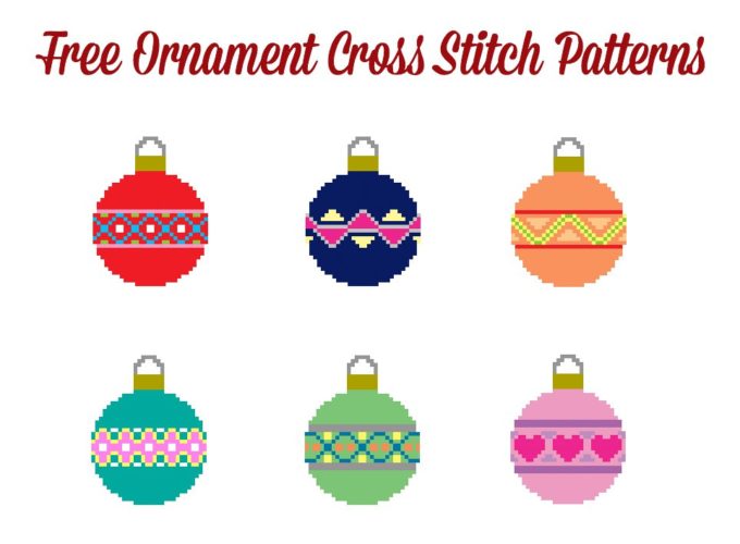 free cross stitch pattern mini christmas ornaments
