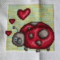 Ladybug cross stitch design