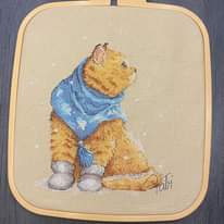 Ginger cat cross stitch design