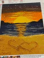 Love at sunset cross-stitch