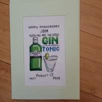Gin Tonic Cross Stitch Design